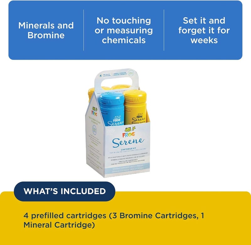 Frog Serene Replacement Mineral and Bromine Cartridge Kit for use with Hot Tub Serene Floating Sanitizing System - Prefilled for Quick & Easy Hot Tub Maintenance - 3 Month Bundle - Image 3